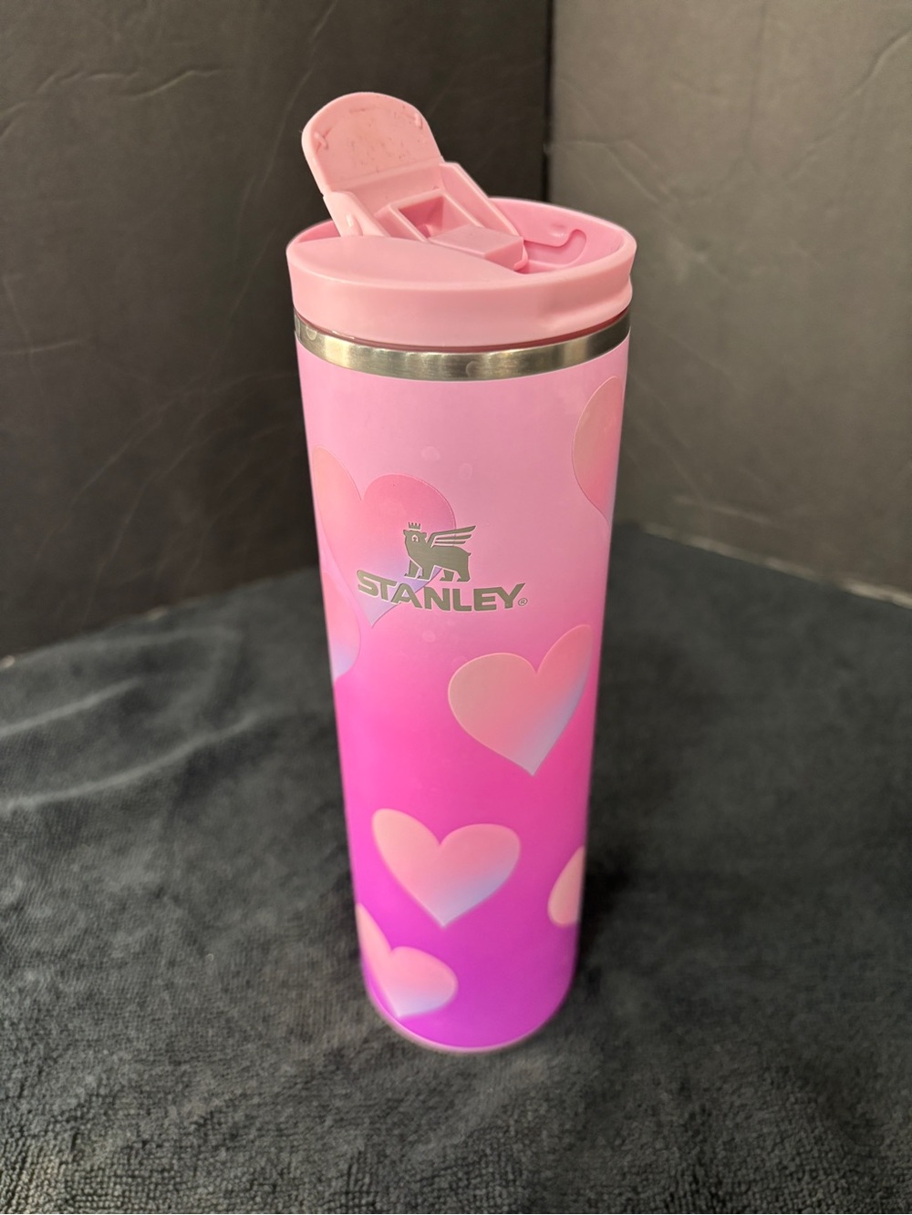 16oz NWT Stanley Pink & Purple Gradient Heart Travel Tumbler - Picture 3 of 6